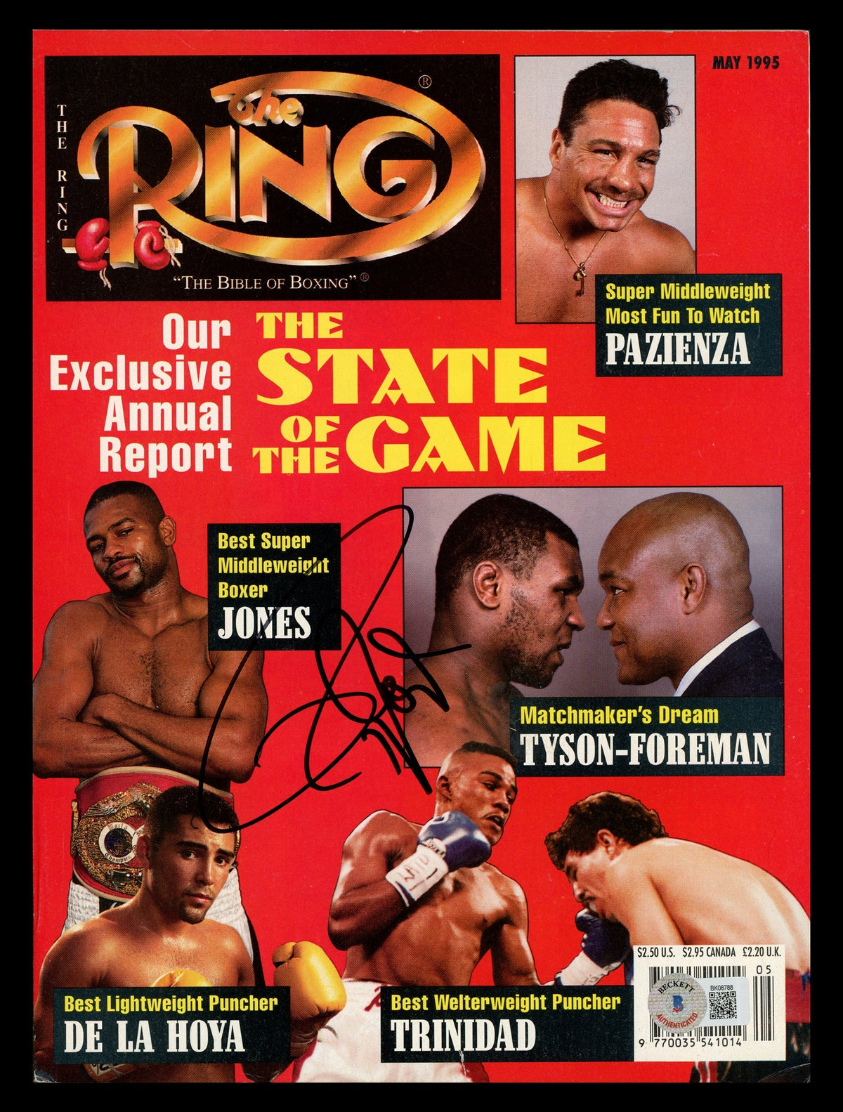Roy Jones Jr. Autographed Ring Magazine Beckett BAS QR #BK08788