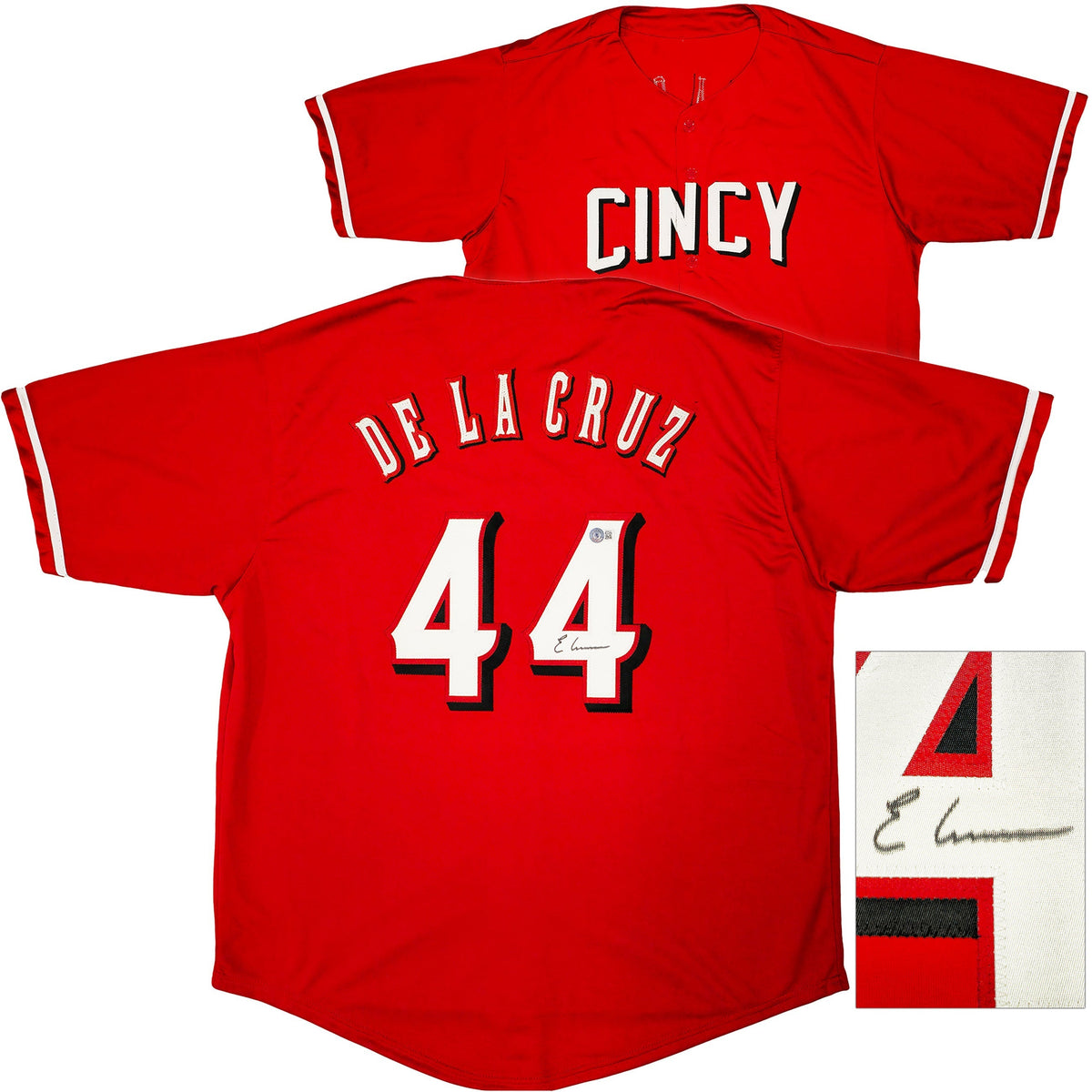 Cincinnati Reds Elly De La Cruz Autographed Red Jersey Beckett BAS QR