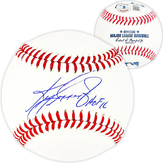 Ken Griffey Jr. Autographed Official MLB Baseball Seattle Mariners "HOF 16" Beckett BAS Witness Stock #212463