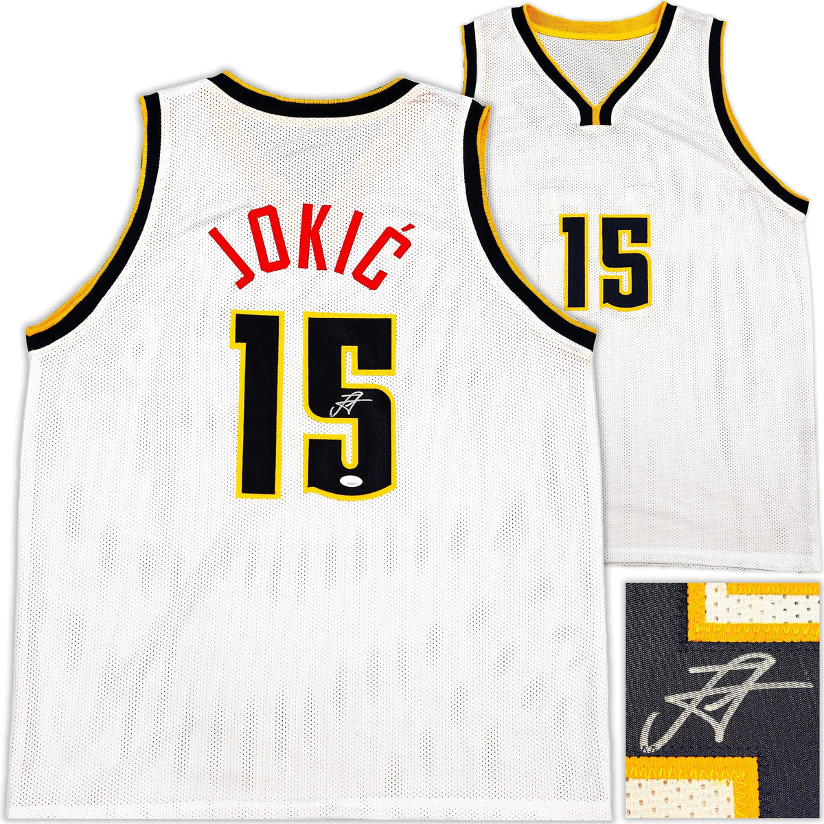 Denver Nuggets Nikola Jokic Autographed White Jersey JSA