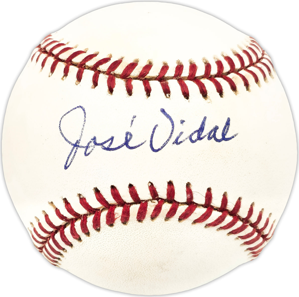 Jose Vidal Autographed Official AL Baseball Indians, Pilots Beckett BAS QR #BN13203