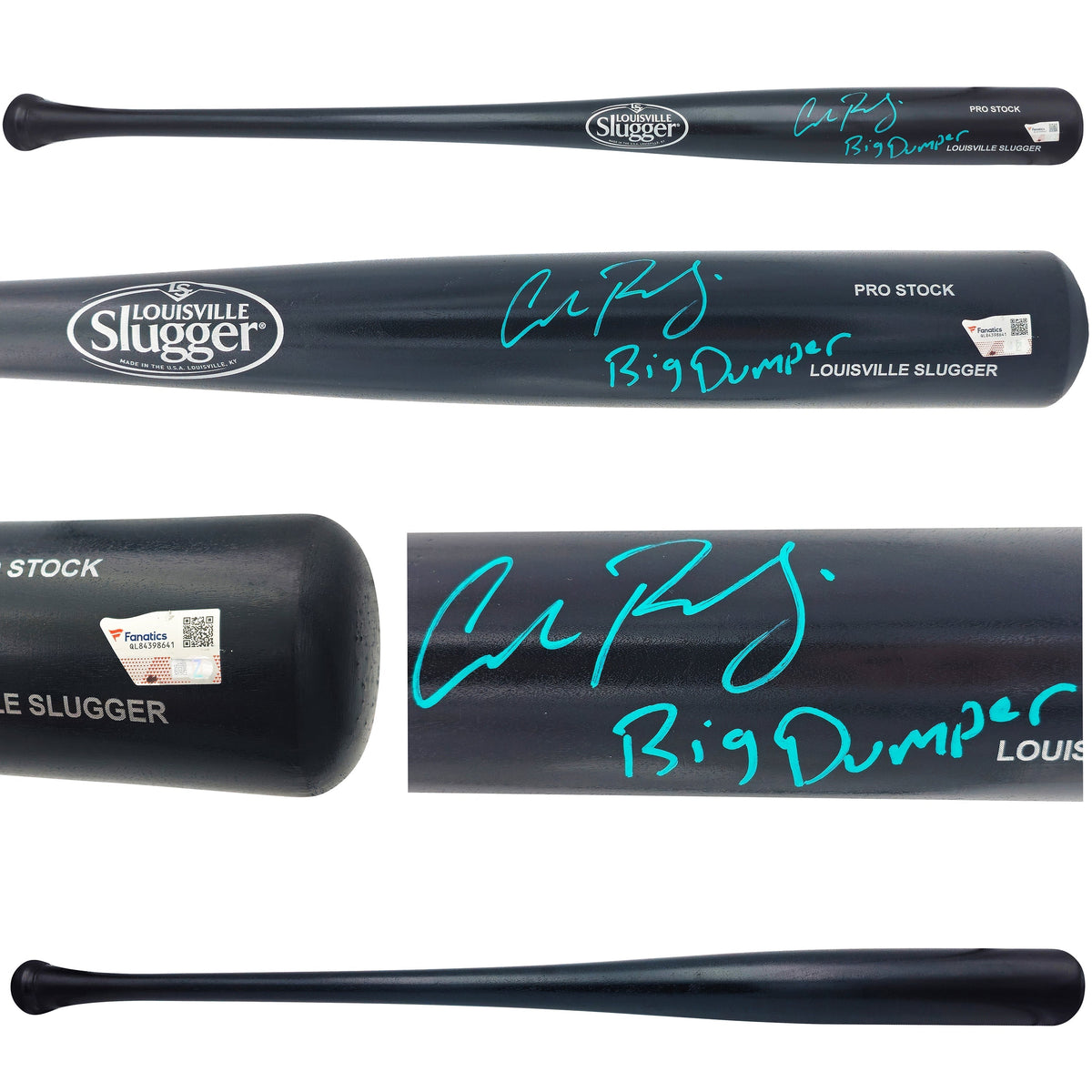 Cal Raleigh Autographed Black Louisville Slugger Pro Stock Baseball Bat Seattle Mariners "Big Dumper" Fanatics Holo