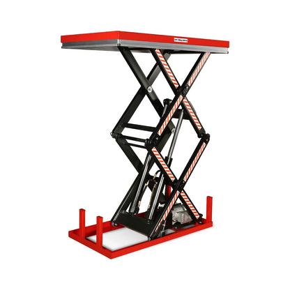 2200 lbs Capacity Stationary Electric Hydraulic Double Scissor Lift Table - 51.2" x 32.3" Platform,  70.1" Lift Height,  UL Certified Motor,  ELTD22