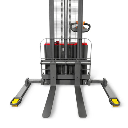 2640lbs Lithium-ion Electric Straddle Stacker,  98" Lift,  Adjustable Legs & Forks,  F26-98S