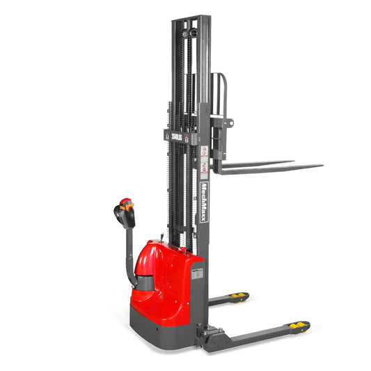 2640lbs Electric Straddle Stacker, 138" Lift,  Adjustable Legs & Forks,  F26-138SLA