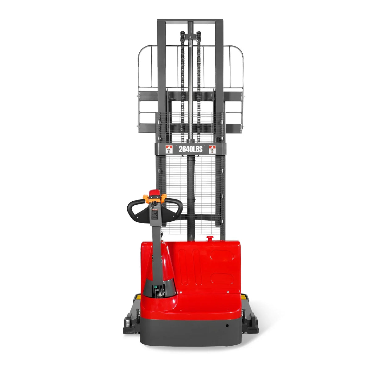 2640lbs Lithium-ion Electric Straddle Stacker,  98" Lift,  Adjustable Legs & Forks,  F26-98S