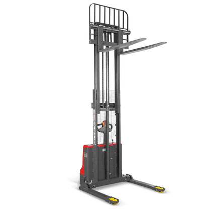 2640lbs Lithium-ion Electric Straddle Stacker,  98" Lift,  Adjustable Legs & Forks,  F26-98S