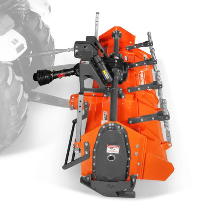 90 in Heavy Duty Rotary Tiller,  3 Point Hitch Cat.2,  Gear Drive,  PTO Shaft Included with Slip Clutch,  50-90 HP,  HRT90