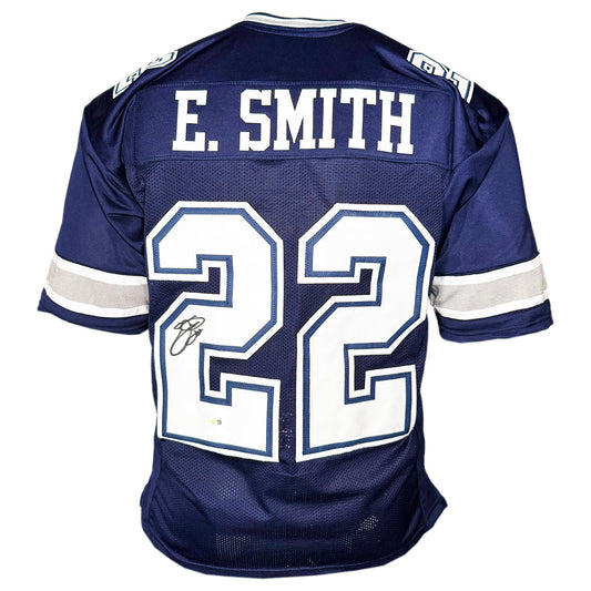 Emmitt Smith Signed Dallas Navy Football Jersey (JSA)
