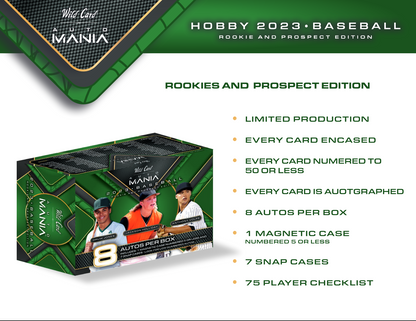 2023 Wild Card Auto Mania Rookie & Prospect Edition Baseball Hobby 12 Box Case