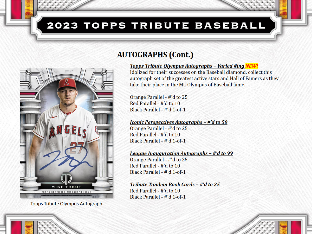 2023 Topps Tribute Baseball Hobby 6 Box Case