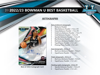 2022-23 Bowman University's Best Basketball Hobby 8 Box Case