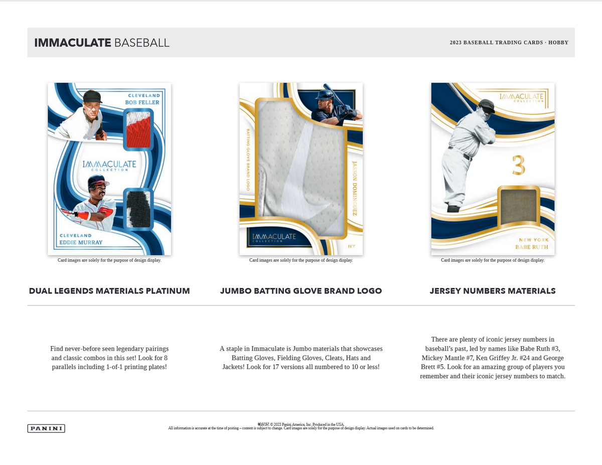 2023 Panini Immaculate Baseball Hobby 8 Box Case