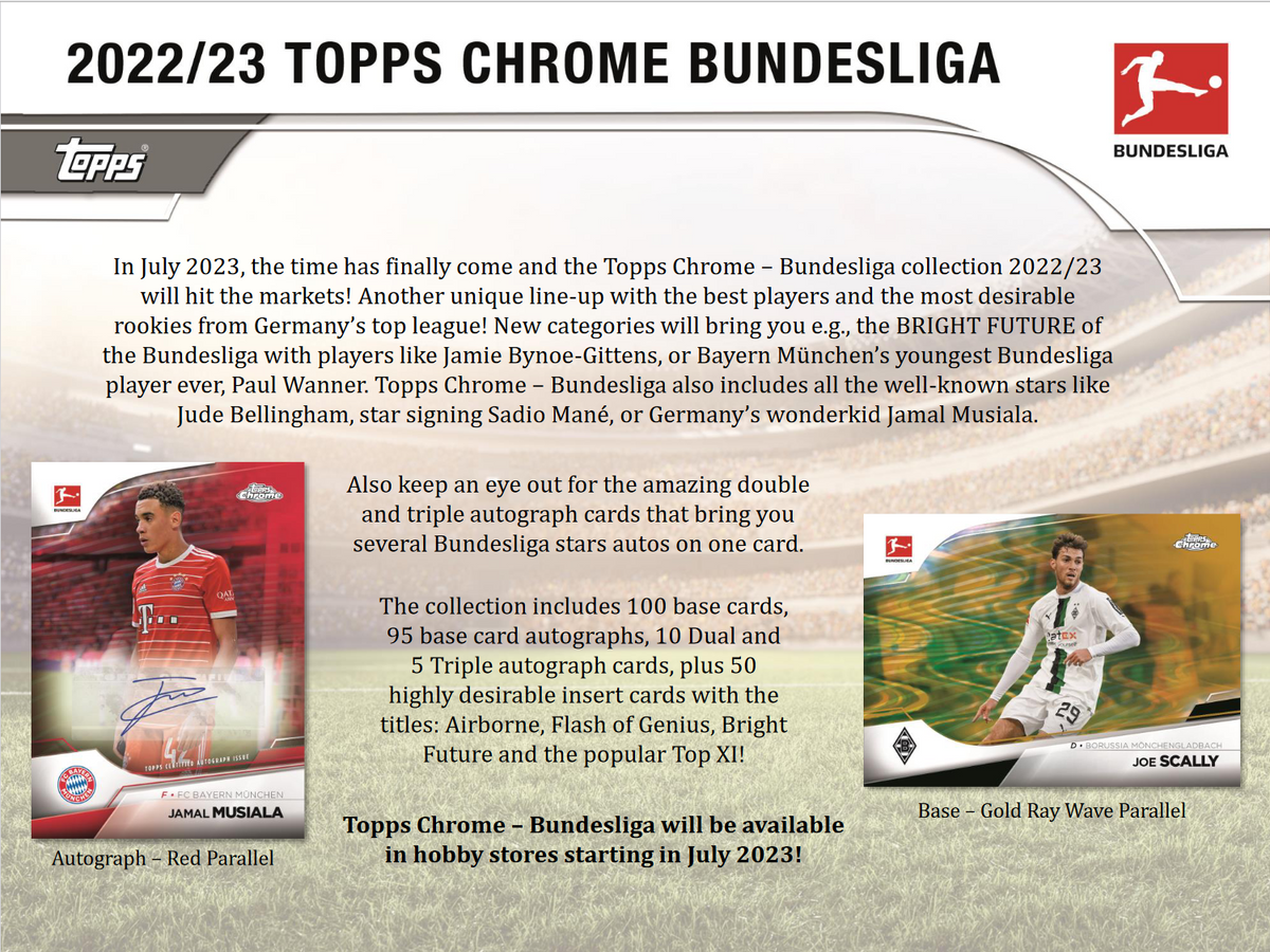 2022-23 Topps Chrome Bundesliga Soccer Hobby 12 Box Case