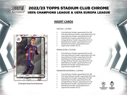 2022-23 Topps UEFA Club Competitions Stadium Club Chrome Soccer Hobby 12 Box Case