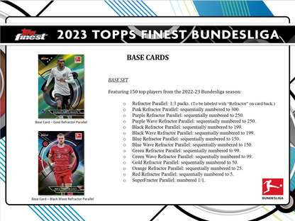 2022-23 Topps Finest Bundesliga Soccer Hobby 8 Box Case