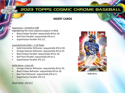 2023 Topps Cosmic Chrome Baseball Hobby 12 Box Case