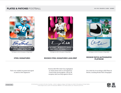 2023 Panini Plates & Patches Football Hobby 12 Box Case