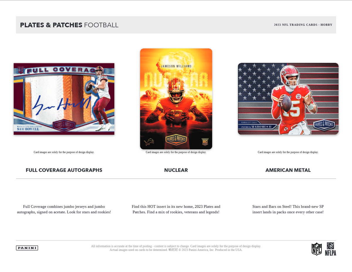 2023 Panini Plates & Patches Football Hobby 12 Box Case