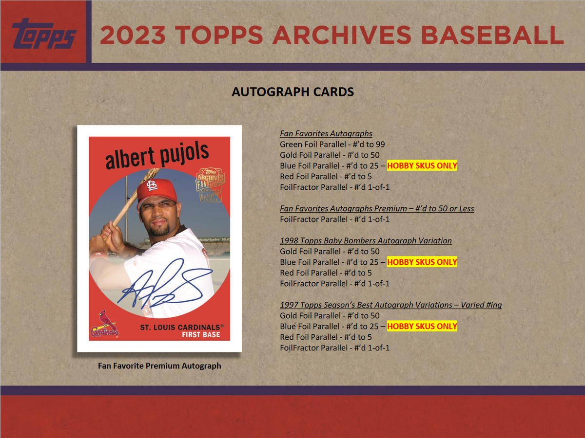 2023 Topps Archives Baseball Hobby Collector 10 Box Case