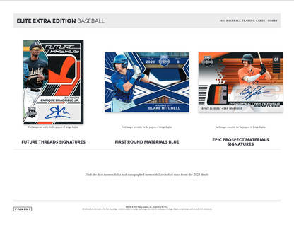 2023 Panini Elite Extra Edition Baseball Hobby 20 Box Case