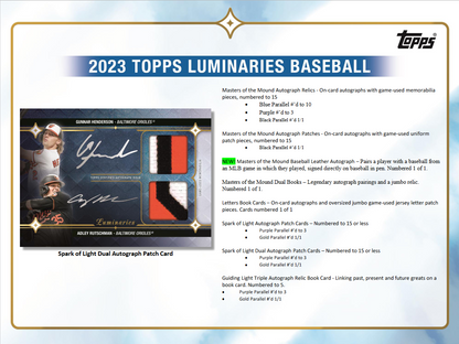 2023 Topps Luminaries Baseball Hobby 12 Box Case
