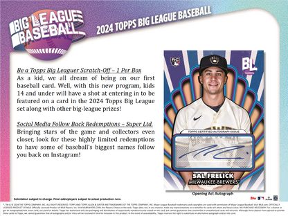 2024 Topps Big League Baseball Hobby 20 Box Case