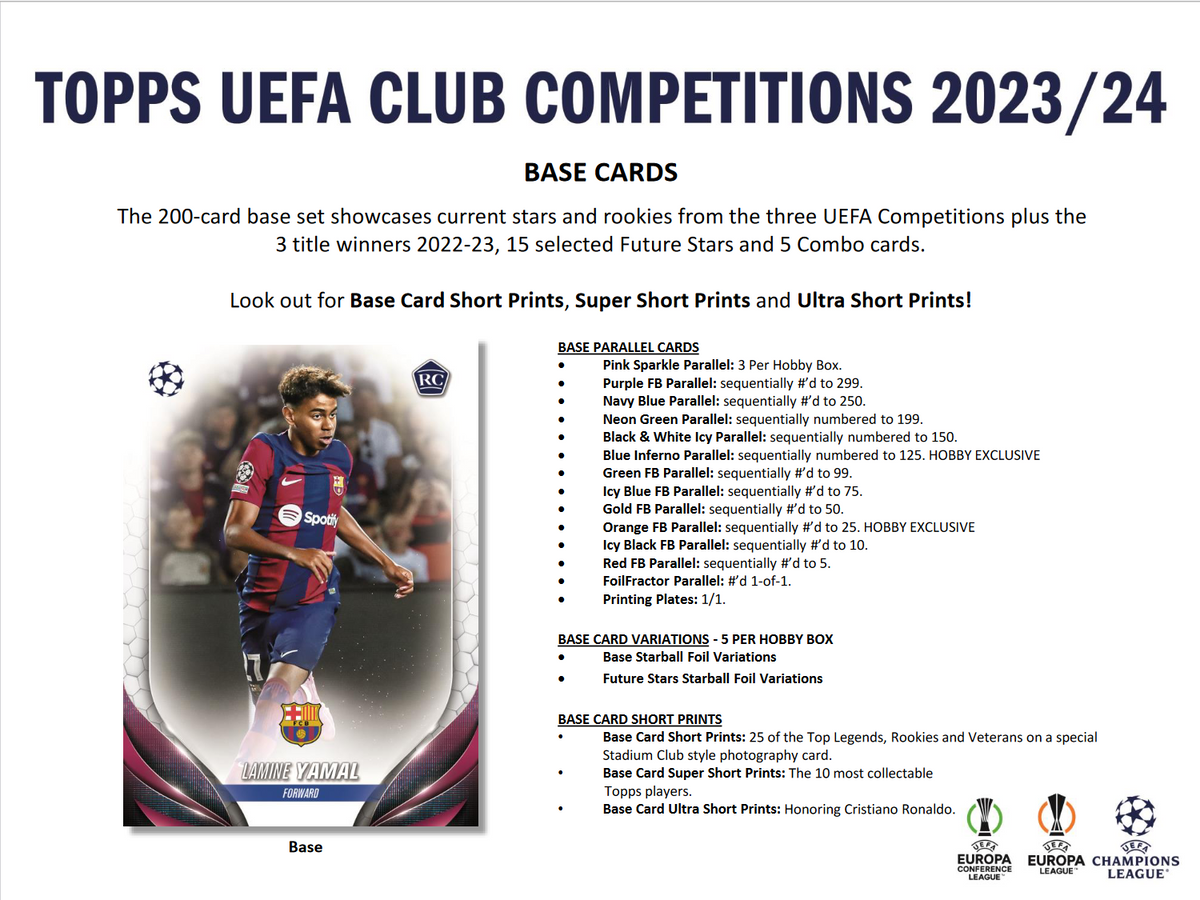 2023-24 Topps UEFA Club Competitions Soccer Hobby 12 Box Case