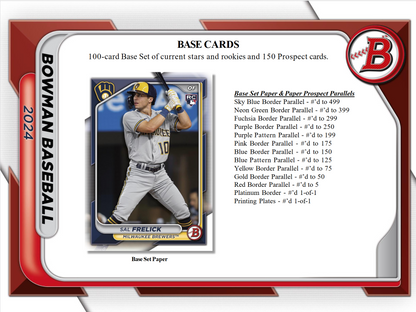 2024 Bowman Baseball Jumbo 8 Box Case