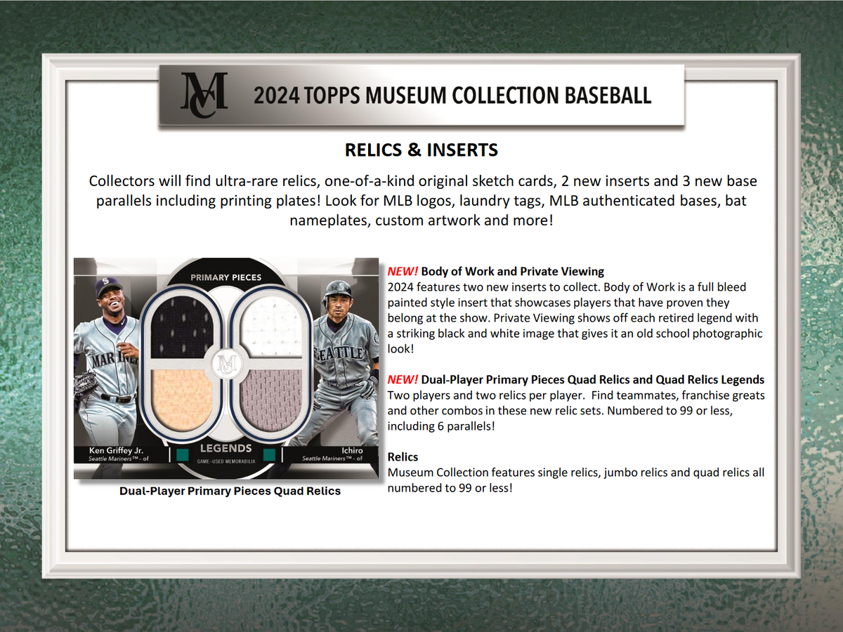 2024 Topps Museum Collection Baseball Hobby 12 Box Case