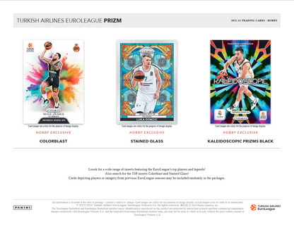 2023-24 Panini Prizm Euro league Basketball Hobby 10 Box Case