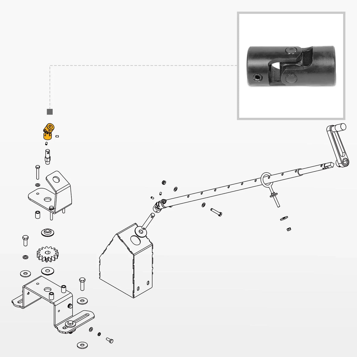 Snow Blower Manual Chute Rotator Universal Joint (for SKU: 201042, 201042T, 201015, 201015T, 201016, 201016T, 201043, 201043T)