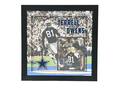 Terrell Owens Signed Dallas 3D Light Up Framed Football 23x23 Photo (JSA)