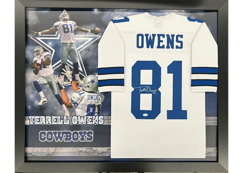 Terrell Owens Signed Dallas Framed Jersey 35x44 (JSA)