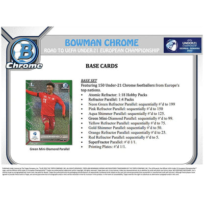 2022 Bowman Chrome Road to UEFA Under 21 European Championship Soccer Lite 16 Box Case