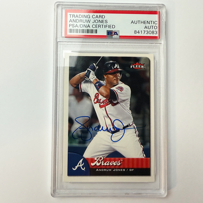 Andruw Jones Signed 2007 Fleer #299 PSA Auto Authentic