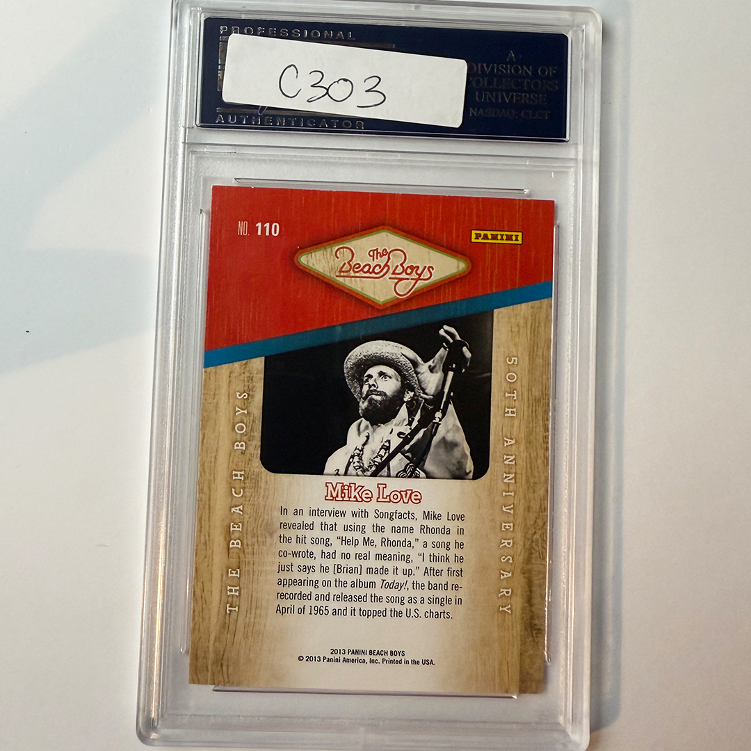Mike Love Beach Boys Signed 2013 Panini #110 PSA Auto Authentic