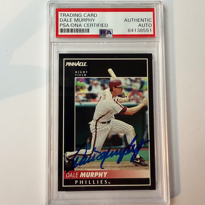 Dale Murphy Signed 1992 Pinnacle #124 PSA Auto Authentic