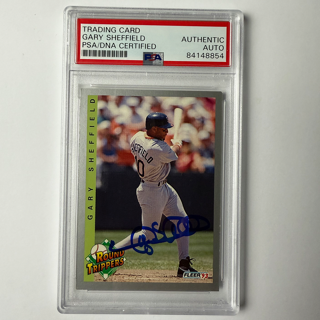 Gary Sheffield Signed 1993 Fleer Round Trippers #351 PSA Auto Authentic