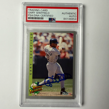 Gary Sheffield Signed 1993 Fleer Round Trippers #351 PSA Auto Authentic