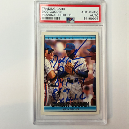 Dwight Gooden Signed 1992 Donruss #446 w/4 Inscriptions PSA Auto Authentic