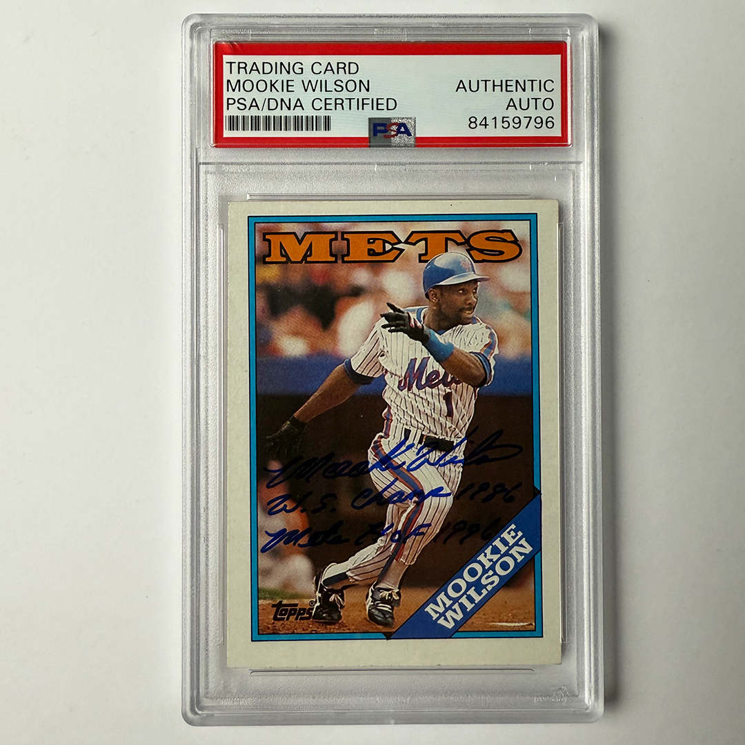Mookie Wilson Signed 1988 Topps #255 w/2 Inscriptions PSA Auto Authentic