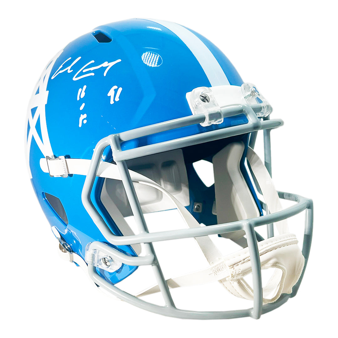 Earl Campbell Signed HOF 91 Inscription Houston Oilers Throwback 60-62 Speed Full-Size Replica Football Helmet (Beckett)