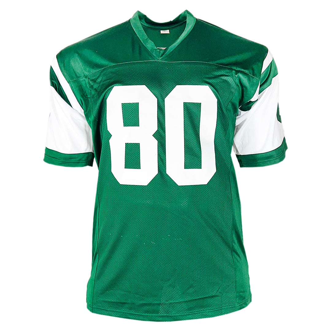 Wayne Chrebet Signed New York Green Bled Signature Football Jersey (JSA)