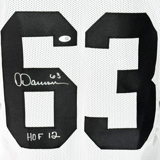 Dermontti Dawson Signed HOF 12 Inscription Pittsburgh White Football Jersey (JSA)