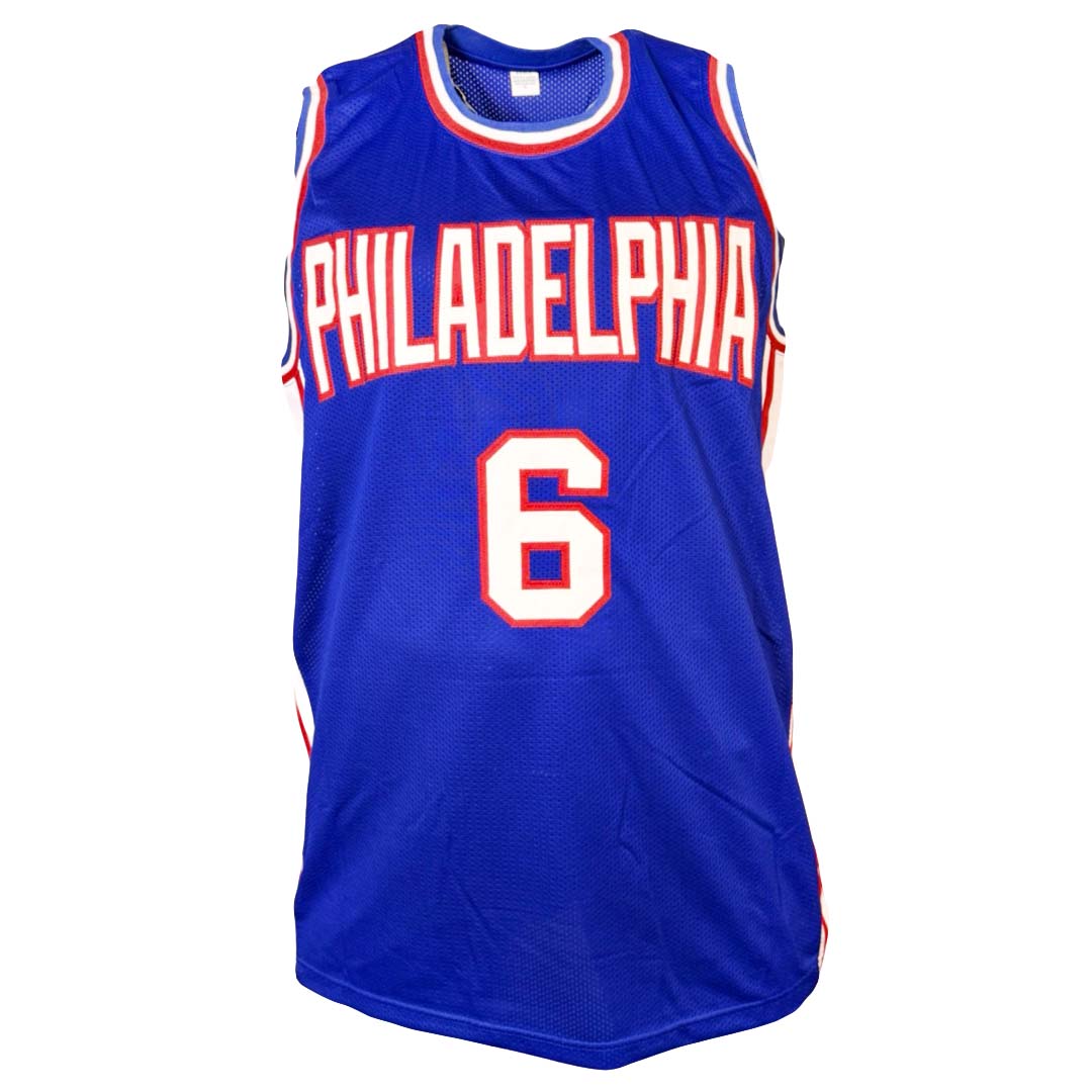 Julius Erving Signed Philadelphia Blue Basketball Jersey w/Block Numbers (JSA)