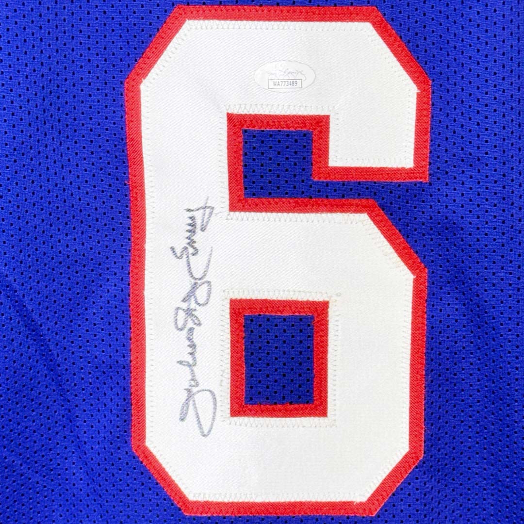 Julius Erving Signed Philadelphia Blue Basketball Jersey w/Block Numbers (JSA)
