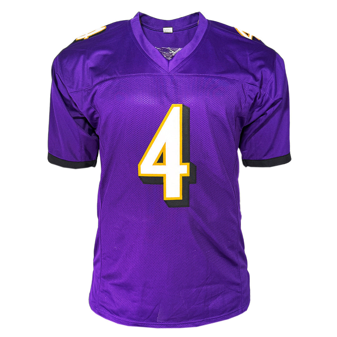 Zay Flowers Signed Baltimore Purple Football Jersey (Beckett)