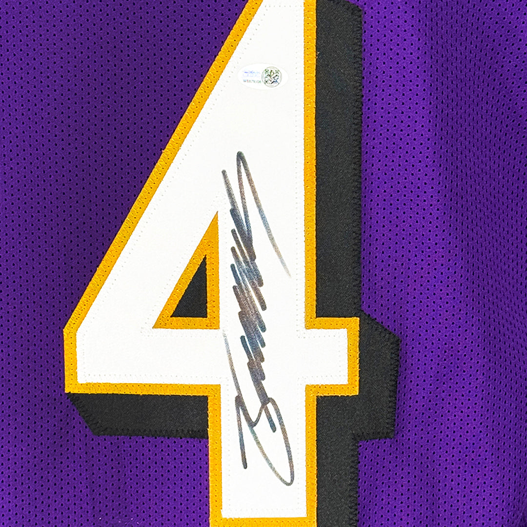 Zay Flowers Signed Baltimore Purple Football Jersey (Beckett)