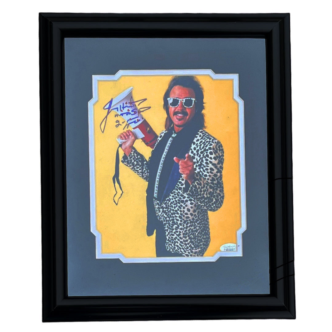 Jimmy Hart Signed Mouth of the South/HOF Inscription Pose 4 Wrestling Framed 8x10 Photo (JSA)